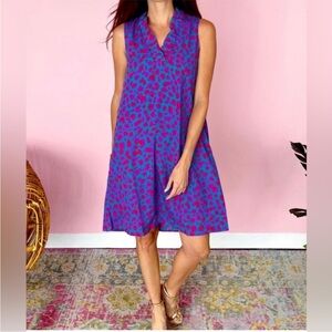 FSL apparel Leopard Ruffled V-neck Dress